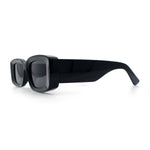 Womens Beveled Rectangle Mod Thick Plastic Fashion Sunglasses