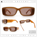 Womens Beveled Rectangle Mod Thick Plastic Fashion Sunglasses