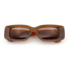 Womens Beveled Rectangle Mod Thick Plastic Fashion Sunglasses