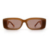 Womens Beveled Rectangle Mod Thick Plastic Fashion Sunglasses
