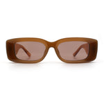 Womens Beveled Rectangle Mod Thick Plastic Fashion Sunglasses