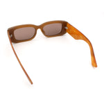 Womens Beveled Rectangle Mod Thick Plastic Fashion Sunglasses