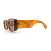 Womens Beveled Rectangle Mod Thick Plastic Fashion Sunglasses
