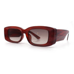 Womens Beveled Rectangle Mod Thick Plastic Fashion Sunglasses