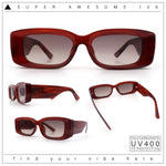 Womens Beveled Rectangle Mod Thick Plastic Fashion Sunglasses