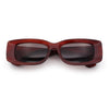 Womens Beveled Rectangle Mod Thick Plastic Fashion Sunglasses