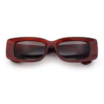 Womens Beveled Rectangle Mod Thick Plastic Fashion Sunglasses