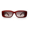 Womens Beveled Rectangle Mod Thick Plastic Fashion Sunglasses