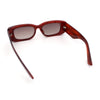 Womens Beveled Rectangle Mod Thick Plastic Fashion Sunglasses