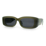 Womens Beveled Rectangle Mod Thick Plastic Fashion Sunglasses