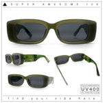 Womens Beveled Rectangle Mod Thick Plastic Fashion Sunglasses