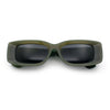 Womens Beveled Rectangle Mod Thick Plastic Fashion Sunglasses