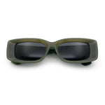 Womens Beveled Rectangle Mod Thick Plastic Fashion Sunglasses