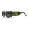 Womens Beveled Rectangle Mod Thick Plastic Fashion Sunglasses