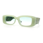 Womens Beveled Rectangle Mod Thick Plastic Fashion Sunglasses