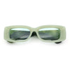 Womens Beveled Rectangle Mod Thick Plastic Fashion Sunglasses