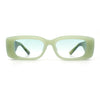 Womens Beveled Rectangle Mod Thick Plastic Fashion Sunglasses