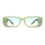 Womens Beveled Rectangle Mod Thick Plastic Fashion Sunglasses