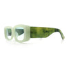 Womens Beveled Rectangle Mod Thick Plastic Fashion Sunglasses