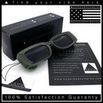 Womens Beveled Rectangle Mod Thick Plastic Fashion Sunglasses