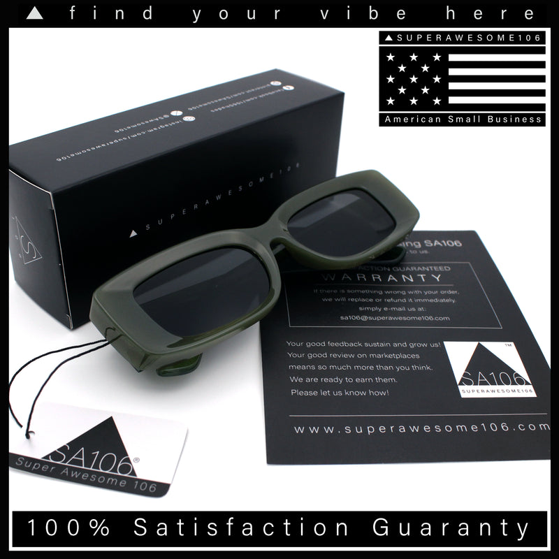 Womens Beveled Rectangle Mod Thick Plastic Fashion Sunglasses