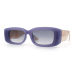 Womens Beveled Rectangle Mod Thick Plastic Fashion Sunglasses