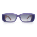 Womens Beveled Rectangle Mod Thick Plastic Fashion Sunglasses