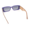 Womens Beveled Rectangle Mod Thick Plastic Fashion Sunglasses