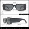 Womens Beveled Rectangle Mod Thick Plastic Fashion Sunglasses