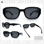 Womens Beveled Rectangle Mod Hipster Plastic Fashion Sunglasses