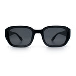 Womens Beveled Rectangle Mod Hipster Plastic Fashion Sunglasses