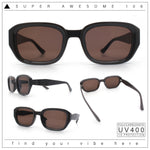 Womens Beveled Rectangle Mod Hipster Plastic Fashion Sunglasses