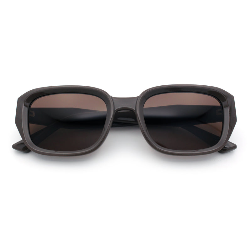 Womens Beveled Rectangle Mod Hipster Plastic Fashion Sunglasses