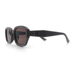 Womens Beveled Rectangle Mod Hipster Plastic Fashion Sunglasses