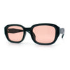 Womens Beveled Rectangle Mod Hipster Plastic Fashion Sunglasses