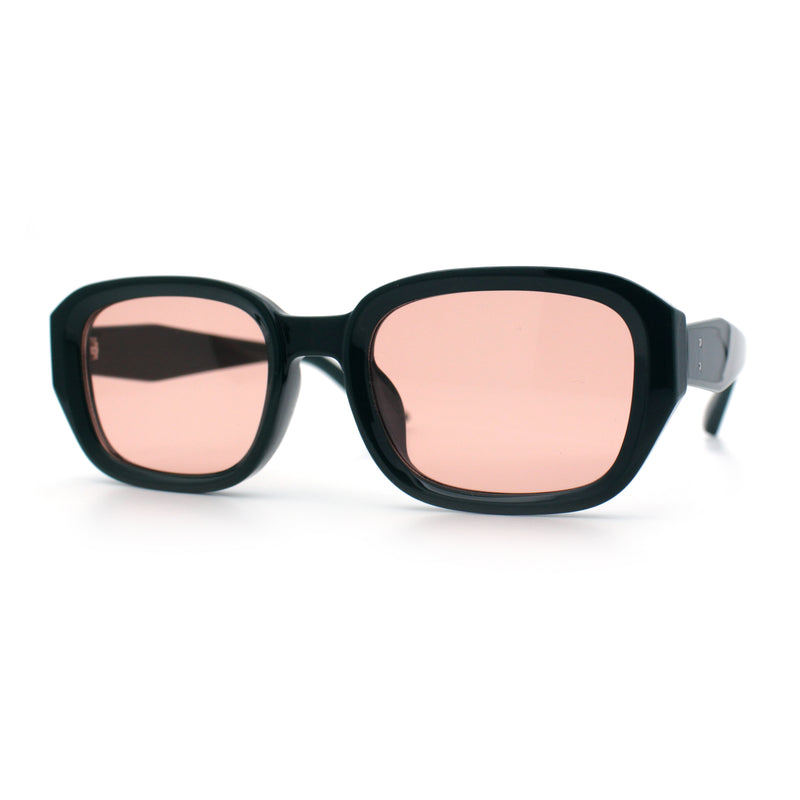 Womens Beveled Rectangle Mod Hipster Plastic Fashion Sunglasses