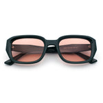 Womens Beveled Rectangle Mod Hipster Plastic Fashion Sunglasses