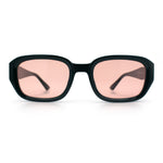 Womens Beveled Rectangle Mod Hipster Plastic Fashion Sunglasses