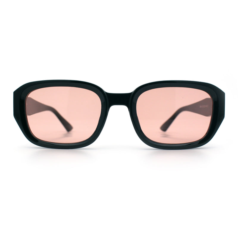 Womens Beveled Rectangle Mod Hipster Plastic Fashion Sunglasses