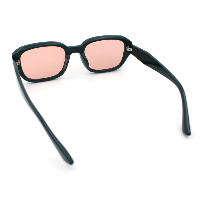 Womens Beveled Rectangle Mod Hipster Plastic Fashion Sunglasses