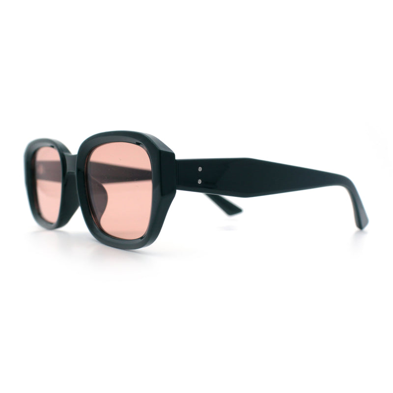 Womens Beveled Rectangle Mod Hipster Plastic Fashion Sunglasses