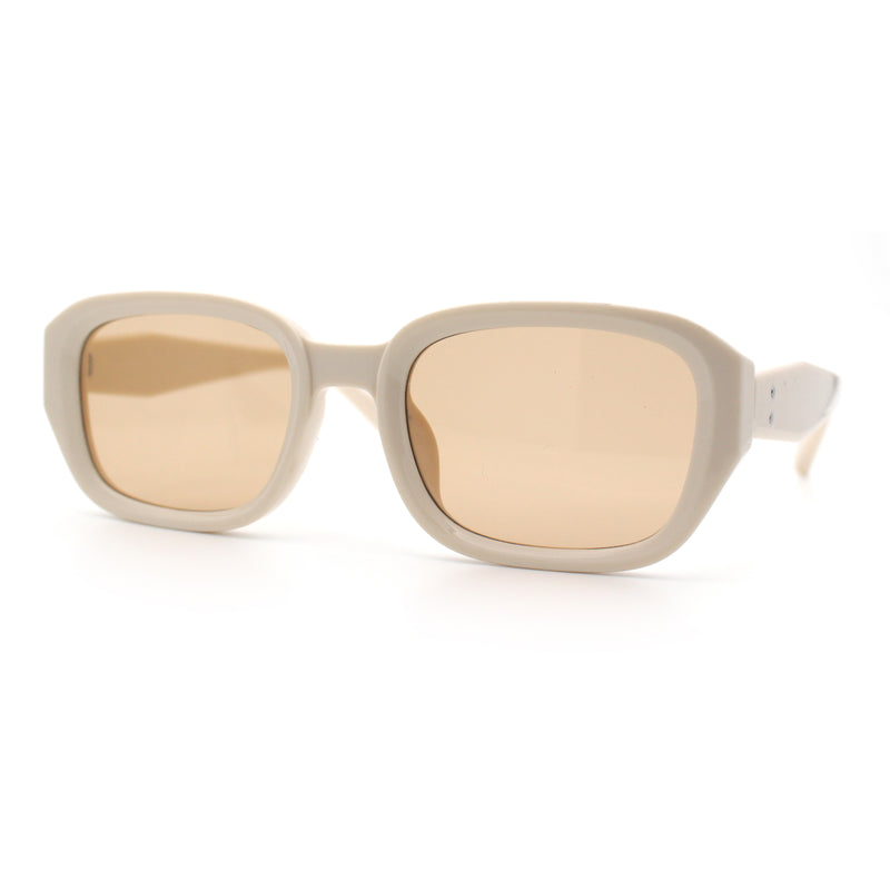Womens Beveled Rectangle Mod Hipster Plastic Fashion Sunglasses