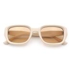 Womens Beveled Rectangle Mod Hipster Plastic Fashion Sunglasses