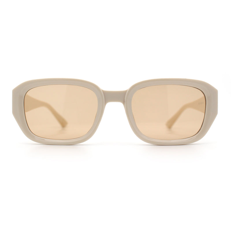Womens Beveled Rectangle Mod Hipster Plastic Fashion Sunglasses