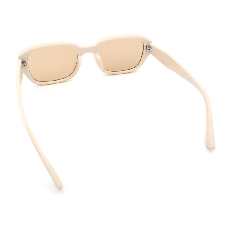 Womens Beveled Rectangle Mod Hipster Plastic Fashion Sunglasses