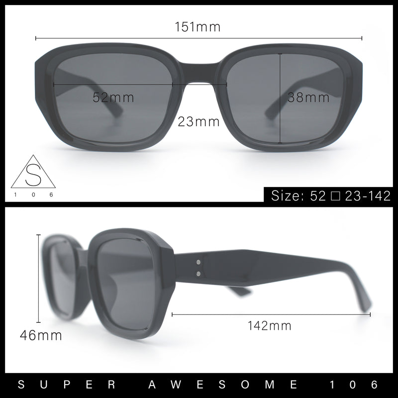 Womens Beveled Rectangle Mod Hipster Plastic Fashion Sunglasses