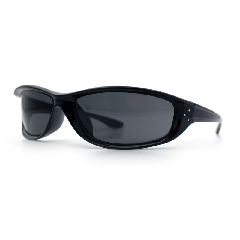 Urban Y2K Wrap Around Sport Plastic Windbreak Oval Sunglasses