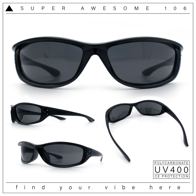 Urban Y2K Wrap Around Sport Plastic Windbreak Oval Sunglasses
