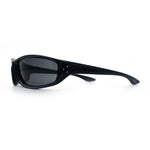 Urban Y2K Wrap Around Sport Plastic Windbreak Oval Sunglasses