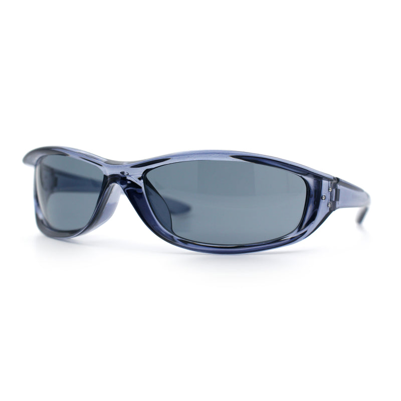 Urban Y2K Wrap Around Sport Plastic Windbreak Oval Sunglasses